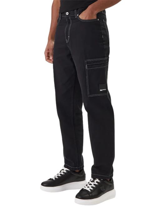 Jeans cargo con impunture a contrasto Karl Lagerfeld jeans | B1M10025999